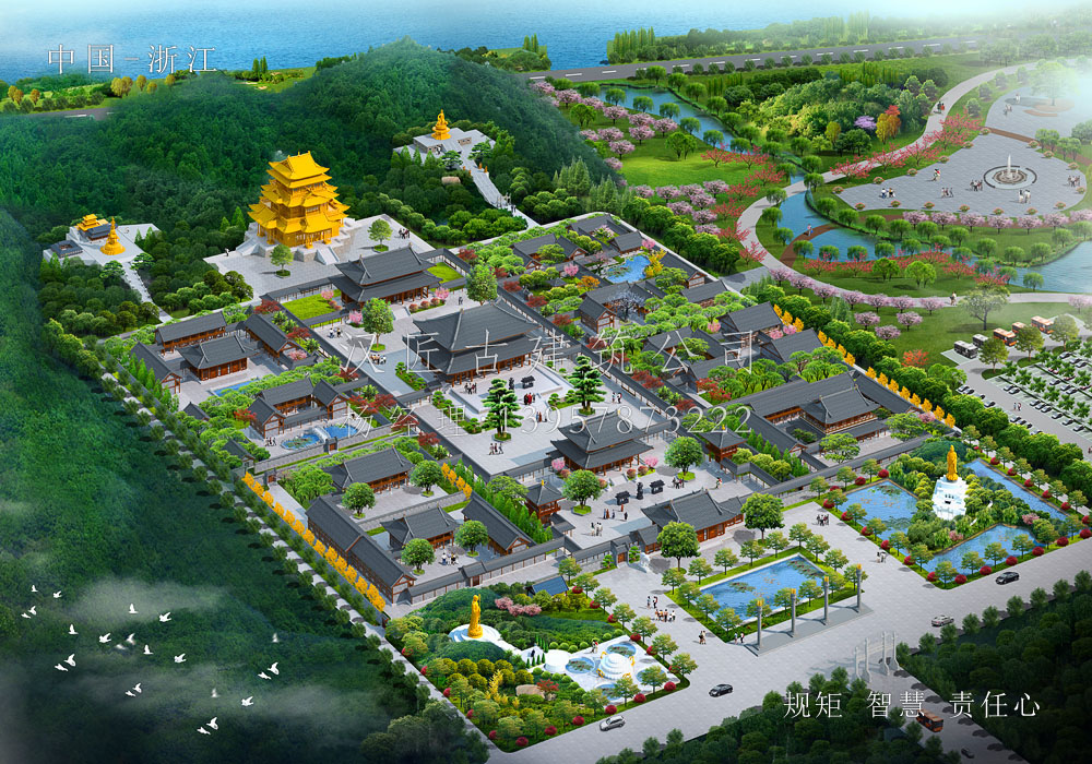 萬(wàn)嵩禪寺 - 寺廟總體規(guī)劃(圖1) 萬(wàn)嵩禪寺 - 寺廟總體規(guī)劃(圖1)